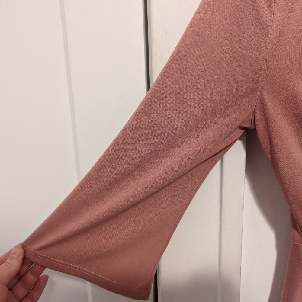 Anthropologie Eri + Ali Pink Scallop Wrap Top - Picture 4 of 7